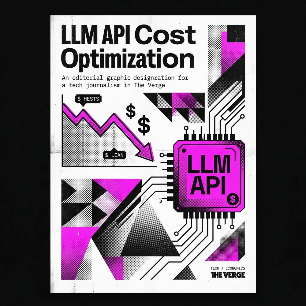 Verge-style editorial graphic showing a decreasing cost graph and a computer chip